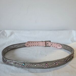 Stylish Pink Silver Studded Belt for Women